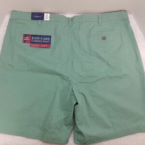 Croft & Barrow Shorts Easy Care Comfort Waist Mens 44 Flat Front Green NWT